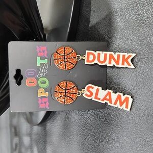 BASKETBALL RHINESTONE 'SLAM DUNK' EARRINGS